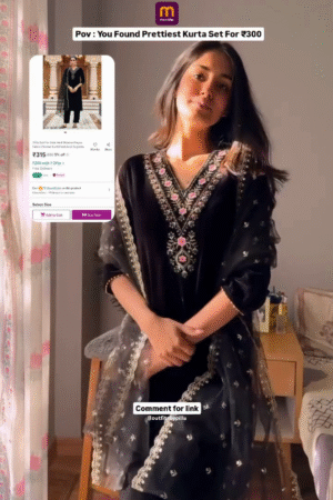 💫 Prettiest Black Kurta Set – Just ₹300/-