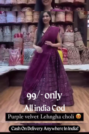 πβ¨ Royal Purple Velvet Lehenga Choli β¨π