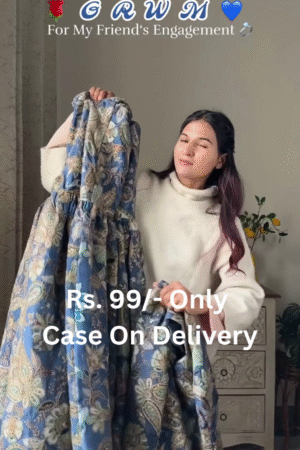 πΈπ Elegant Blue Printed Party Wear Dress πβ¨