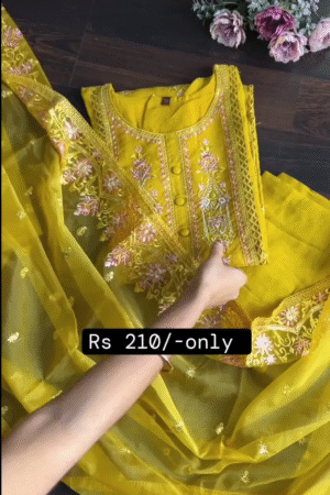 Golden Grace: Yellow Karachi Suit – A Radiance of Elegance and Tradition